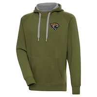 Men's Antigua  Olive Jacksonville Jaguars  Victory Pullover Hoodie