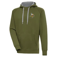 Men's Antigua  Olive Minnesota Vikings  Victory Pullover Hoodie