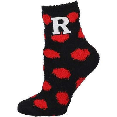Women's ZooZatz Rutgers Scarlet Knights Fuzzy Dot Ankle Socks
