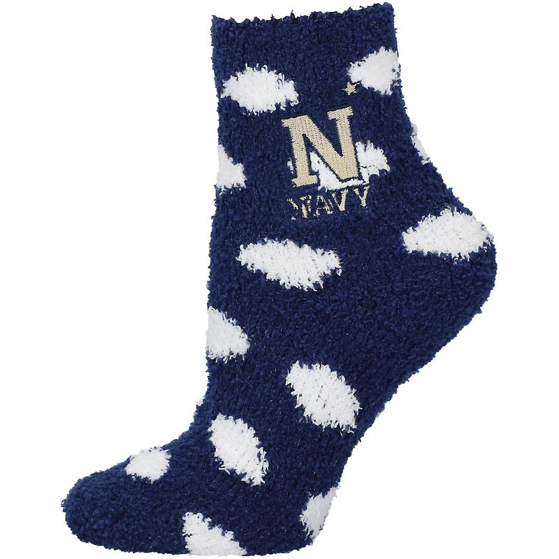 Women's ZooZatz Navy Midshipmen Fuzzy Dot Ankle Socks