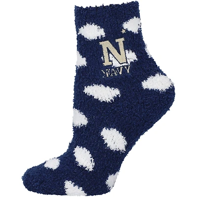 Women's ZooZatz Navy Midshipmen Fuzzy Dot Ankle Socks