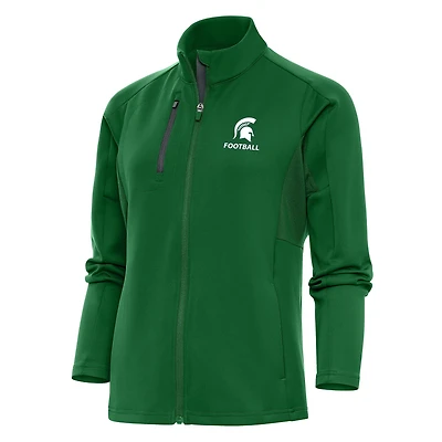 Women's Antigua Green Michigan State Spartans Football Generation Full-Zip Jacket