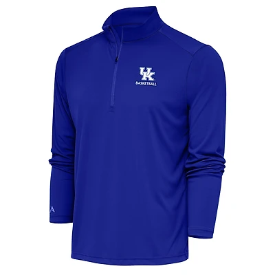 Women's Antigua  Royal Kentucky Wildcats Basketball Tribute Half-Zip Pullover Top