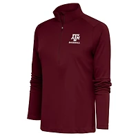 Women's Antigua  Maroon Texas A&M Aggies Baseball Tribute Half-Zip Pullover Top