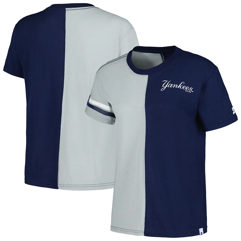 Women's Starter Navy/Gray New York Yankees Power Move T-Shirt
