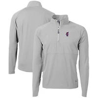 Men's Cutter & Buck Gray Florida Gators Swinging Gator Adapt Eco Knit Hybrid Recycled Quarter-Zip Pullover Top
