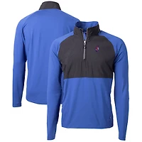 Men's Cutter & Buck Royal Florida Gators Swinging Gator Adapt Eco Knit Hybrid Recycled Quarter-Zip Pullover Top