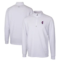 Men's Cutter & Buck White Florida Gators Swinging Gator Traverse Stretch Quarter-Zip Pullover Top