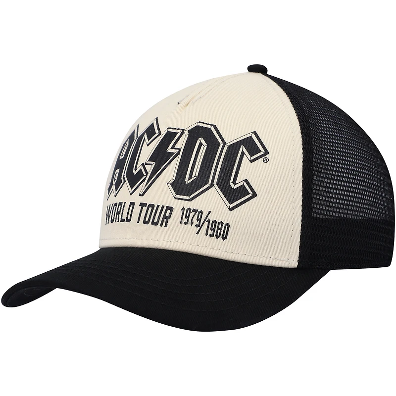 Men's American Needle  Cream/Black AC/DC Sinclair Snapback Hat