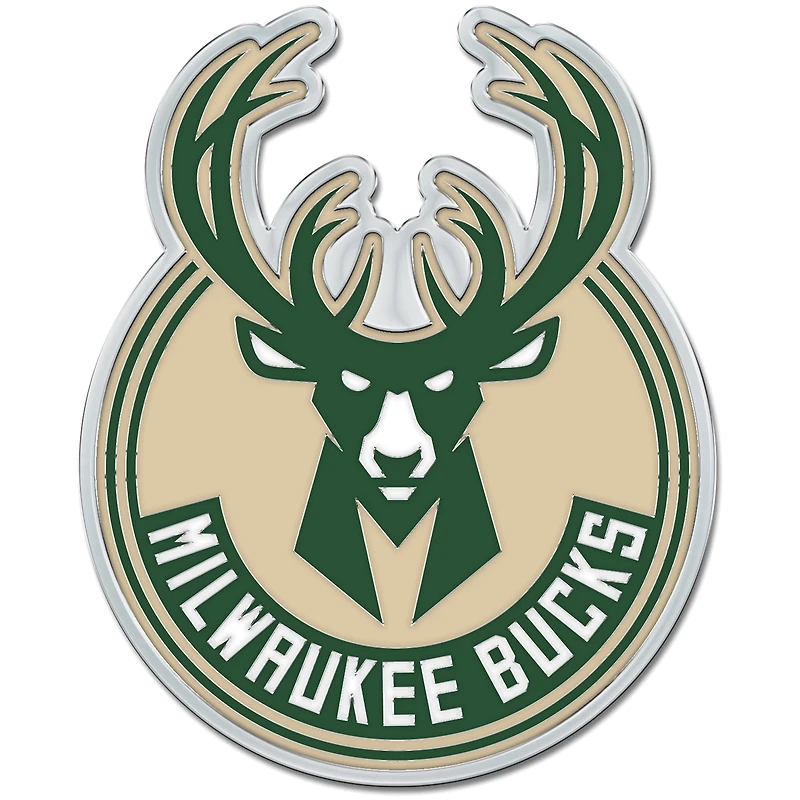 WinCraft Milwaukee Bucks Colored Chrome Auto Emblem