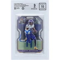 Justin Jefferson Minnesota Vikings Autographed 2020 Panini Prizm #398 Beckett Fanatics Witnessed Authenticated 9/10 Rookie Card