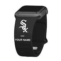 Black Chicago White Sox Personalized Silicone Apple Watch Band