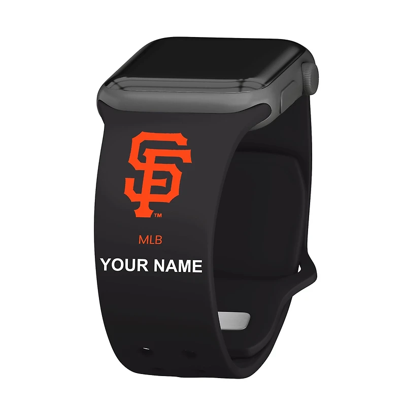 Black San Francisco Giants Personalized Silicone Apple Watch Band