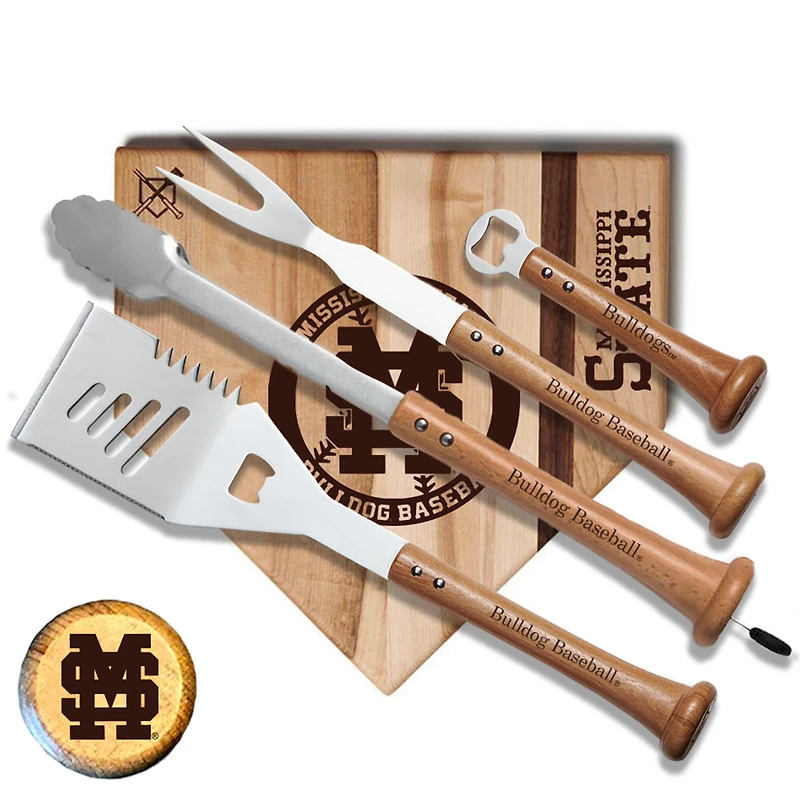 Baseball BBQ Mississippi State Bulldogs 12" Grand Slam Combo Set