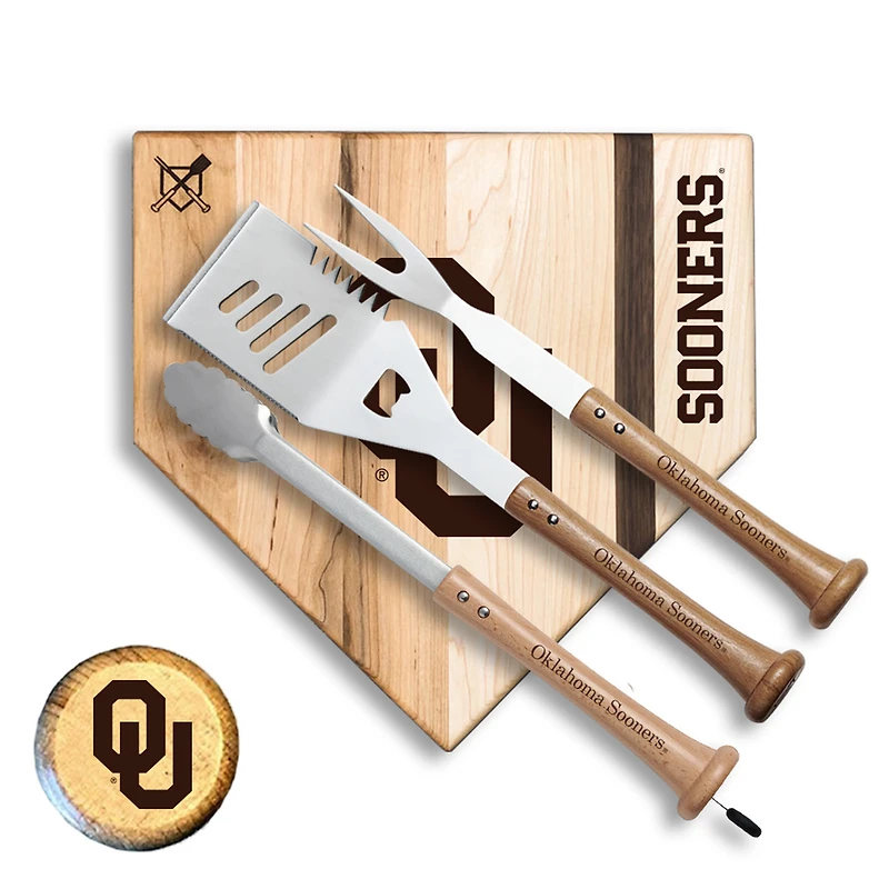 Baseball BBQ  Oklahoma Sooners 12" Silver Slugger Combo Set