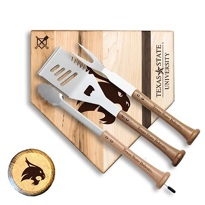 Baseball BBQ Texas State Bobcats 12" Silver Slugger Combo Set