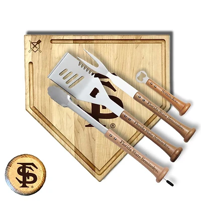 Baseball BBQ  Florida State Seminoles 17" Trough Grand Slam Combo Set