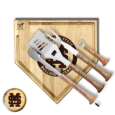 Baseball BBQ  Mississippi State Bulldogs 17" Trough Grand Slam Combo Set