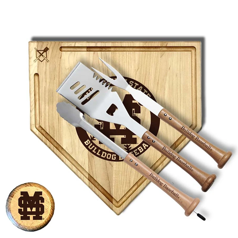 Baseball BBQ  Mississippi State Bulldogs 17" Trough Silver Slugger Combo Set