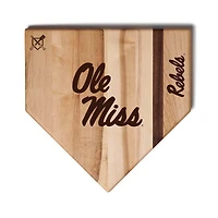 Baseball BBQ  Ole Miss Rebels 12" x 12" Home Plate Cutting Board