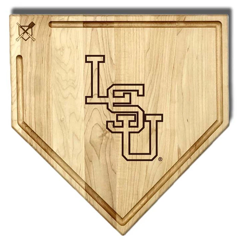 Baseball BBQ  LSU Tigers 17" x 17" Home Plate Cutting Board With Trough