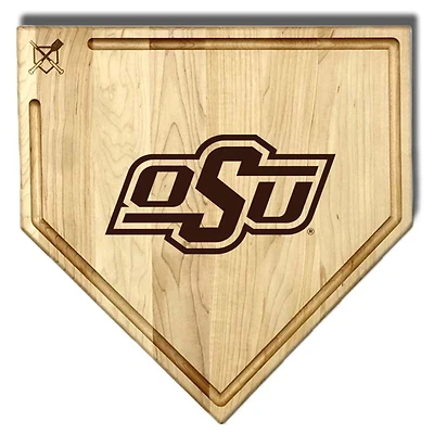 Baseball BBQ Oklahoma State Cowboys 17" x 17" Home Plate Cutting Board With Trough