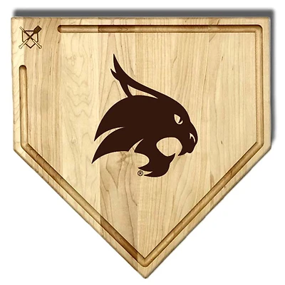 Baseball BBQ Texas State Bobcats 17" x 17" Home Plate Cutting Board With Trough