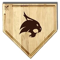 Baseball BBQ  Texas State Bobcats 17" x 17" Home Plate Cutting Board With Trough