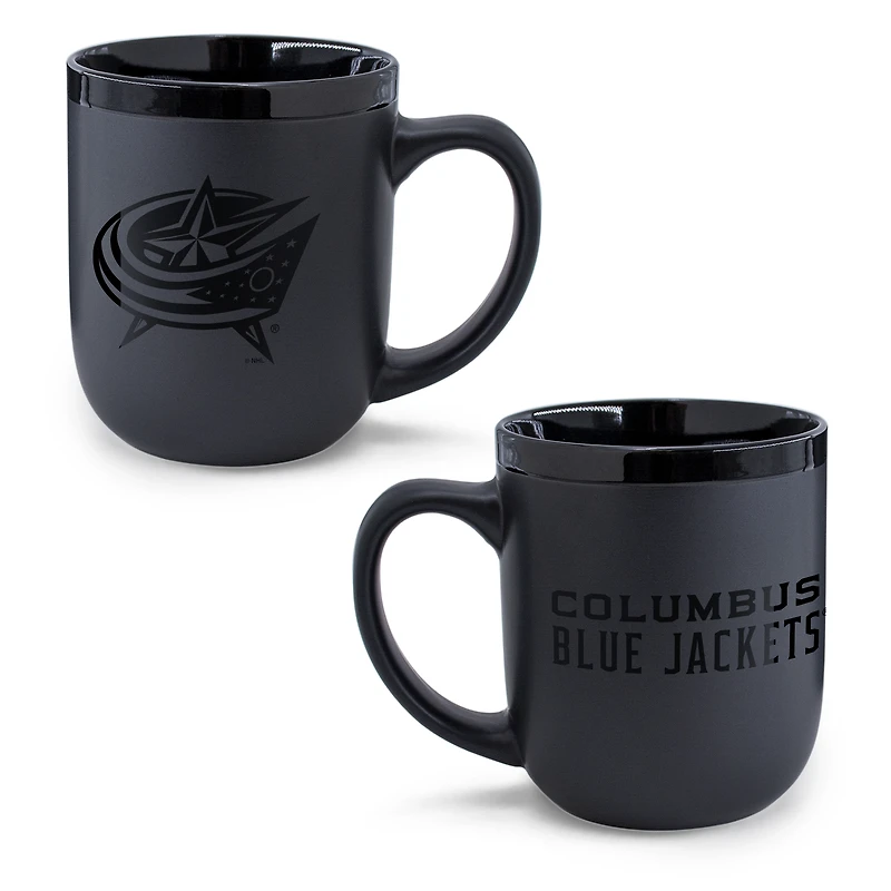WinCraft Columbus Blue Jackets 17oz. Black Tonal Ceramic Mug