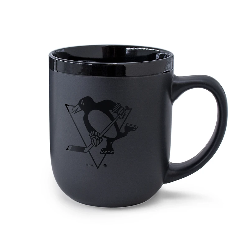 WinCraft Pittsburgh Penguins 17oz. Black Tonal Ceramic Mug