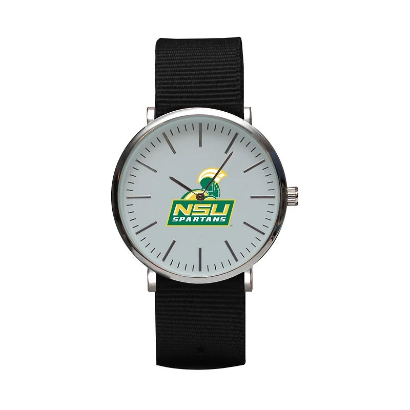 Black Norfolk State Spartans Stitch Nylon Strap Watch