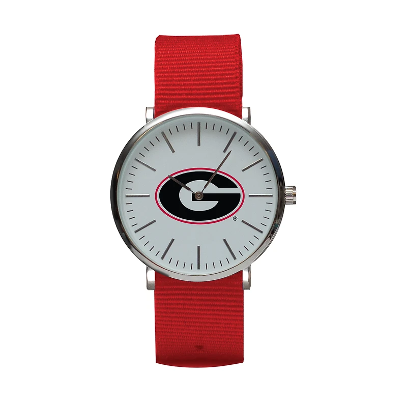 Red Georgia Bulldogs Stitch Nylon Strap Watch