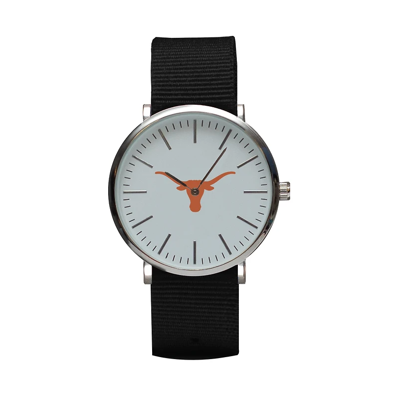 Black Texas Longhorns Stitch Nylon Strap Watch