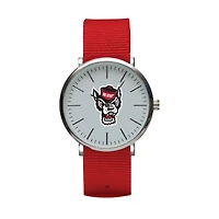 Red NC State Wolfpack Stitch Nylon Strap Watch