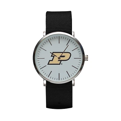 Black Purdue Boilermakers Stitch Nylon Strap Watch