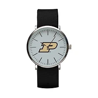 Black Purdue Boilermakers Stitch Nylon Strap Watch