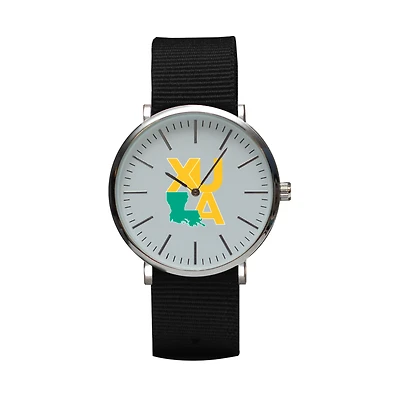 Black Xavier University of Louisiana Gold Rush Stitch Nylon Strap Watch