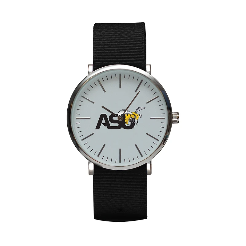 Black Alabama State Hornets Stitch Nylon Strap Watch