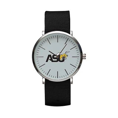 Black Alabama State Hornets Stitch Nylon Strap Watch