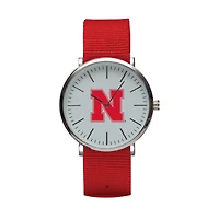 Scarlet Nebraska Huskers Stitch Nylon Strap Watch