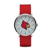 Red Louisville Cardinals Stitch Nylon Strap Watch