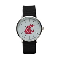 Black Washington State Cougars Stitch Nylon Strap Watch