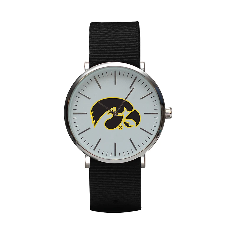 Black Iowa Hawkeyes Stitch Nylon Strap Watch