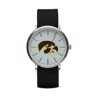 Black Iowa Hawkeyes Stitch Nylon Strap Watch