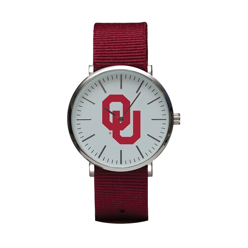 Crimson Oklahoma Sooners Stitch Nylon Strap Watch