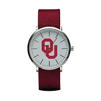 Crimson Oklahoma Sooners Stitch Nylon Strap Watch