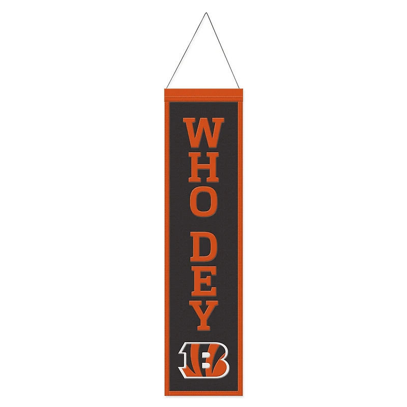 WinCraft Cincinnati Bengals 8" x 32" Slogan Wool Banner
