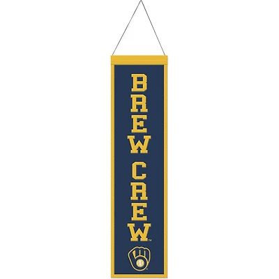 WinCraft Milwaukee Brewers 8" x 32" Slogan Wool Banner