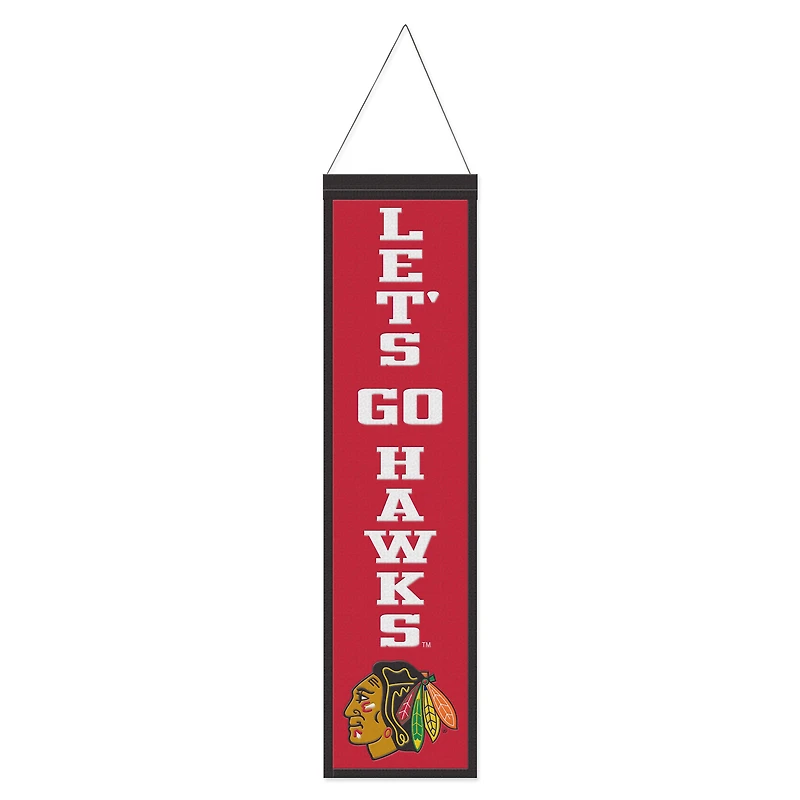 WinCraft Chicago Blackhawks 8" x 32" Slogan Wool Banner