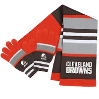 Women's WEAR by Erin Andrews Cleveland Browns Stripe Glove & Scarf Set